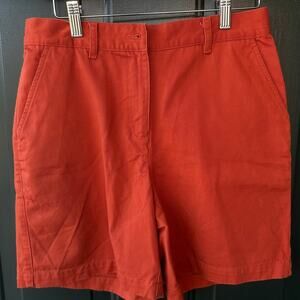 Lauren Ralph Lauren Chino 7" Shorts Sz 4 Rust Orange Cotton Twill Classic Prep